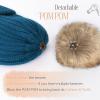 imageFURTALK Winter Beanie Hats for Women Fleece Lined Pom Pom Knitted Warm Beanie Caps17wood Blue