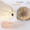 imageFURTALK Winter Beanie Hats for Women Fleece Lined Pom Pom Knitted Warm Beanie CapsBeige