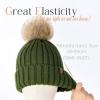 imageFURTALK Winter Beanie Hats for Women Fleece Lined Pom Pom Knitted Warm Beanie CapsPine Green