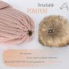imageFURTALK Winter Beanie Hats for Women Fleece Lined Pom Pom Knitted Warm Beanie CapsPink