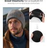 imageFURTALK Winter Beanie Hats with Earflap for Men Warm Fleece Line Knitted Outdoor CapsBlack