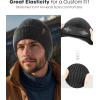 imageFURTALK Winter Beanie Hats with Earflap for Men Warm Fleece Line Knitted Outdoor CapsBlack Mix White