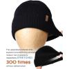 imageFURTALK Winter Hats for Men Women Fleece Lined Beanie Warm Cuffed Outdoor Skull CapBlack