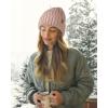 imageFURTALK Winter Hats for Women Fleece Lined Beanie Knit Chunky Womens Snow CapLight Pink