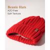 imageFURTALK Winter Hats for Women Fleece Lined Beanie Knit Chunky Womens Snow CapRed
