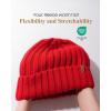 imageFURTALK Winter Hats for Women Fleece Lined Beanie Knit Chunky Womens Snow CapRed