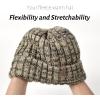imageFURTALK Winter Hats for Women Fleece Lined Beanie Knit Chunky Womens Snow CapTone BeigeBlack Mix