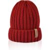 imageFURTALK Winter Hats for Women Fleece Lined Beanie Knit Chunky Womens Snow CapWine Red