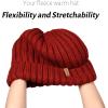 imageFURTALK Winter Hats for Women Fleece Lined Beanie Knit Chunky Womens Snow CapWine Red