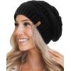 imageFURTALK Winter Hats for Women Fleece Lined Knit Beanie Hats Slouchy Warm Beanies Ski Skull CapBlack