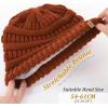 imageFURTALK Winter Hats for Women Fleece Lined Knit Beanie Hats Slouchy Warm Beanies Ski Skull CapCramelfleece Lining