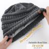 imageFURTALK Winter Hats for Women Fleece Lined Knit Beanie Hats Slouchy Warm Beanies Ski Skull CapDeep Grey