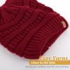 imageFURTALK Winter Hats for Women Fleece Lined Knit Beanie Hats Slouchy Warm Beanies Ski Skull CapWine Red