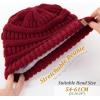 imageFURTALK Winter Hats for Women Fleece Lined Knit Beanie Hats Slouchy Warm Beanies Ski Skull CapWine Red