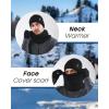 imageFURTALK Winter Knit Beanie Hat Sacrf Touch Screen Gloves Set Soft Fleece Lining Warm Beanie Unisex Winter SetBlack