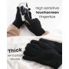 imageFURTALK Winter Knit Beanie Hat Sacrf Touch Screen Gloves Set Soft Fleece Lining Warm Beanie Unisex Winter SetBlack