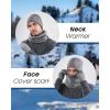imageFURTALK Winter Knit Beanie Hat Sacrf Touch Screen Gloves Set Soft Fleece Lining Warm Beanie Unisex Winter SetGrey