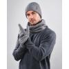 imageFURTALK Winter Knit Beanie Hat Sacrf Touch Screen Gloves Set Soft Fleece Lining Warm Beanie Unisex Winter SetGrey