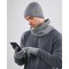 imageFURTALK Winter Knit Beanie Hat Sacrf Touch Screen Gloves Set Soft Fleece Lining Warm Beanie Unisex Winter SetGrey