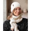 imageFURTALK Winter Knit Beanie Hat Sacrf Touch Screen Gloves Set Soft Fleece Lining Warm Beanie Unisex Winter SetWhite