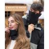 imageFURTALK Winter Neck Warmer Men Ski Neck Gaiter Scarf For Men Women Thick Warm Fleece Windproof ScarvesBlack