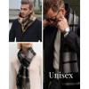 imageFURTALK Winter Scarf for Men Long Soft Warm Scarves Plaid Tassel Scarf for MenBlackgrey