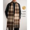 imageFURTALK Winter Scarf for Men Long Soft Warm Scarves Plaid Tassel Scarf for MenBrownbeige