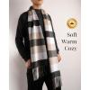 imageFURTALK Winter Scarf for Men Long Soft Warm Scarves Plaid Tassel Scarf for MenGreengrey