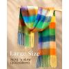 imageFURTALK Winter Scarf for Women Oversized Plaid Chunky Thick Blanket Scarves Warm Colorful Cold Weather Long WrapGreenblue