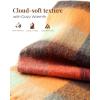 imageFURTALK Winter Scarf for Women Oversized Plaid Chunky Thick Blanket Scarves Warm Colorful Cold Weather Long WrapOrangegrey