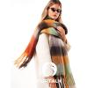imageFURTALK Winter Scarf for Women Oversized Plaid Chunky Thick Blanket Scarves Warm Colorful Cold Weather Long WrapOrangegrey