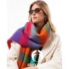 imageFURTALK Winter Scarf for Women Oversized Plaid Chunky Thick Blanket Scarves Warm Colorful Cold Weather Long WrapRedorange