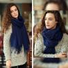 imageFURTALK Winter Scarf for Women Pashmina Shawl Wraps Cashmere Feel Warm Fashion Blanket Scarves Gifts02blue Navy