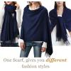 imageFURTALK Winter Scarf for Women Pashmina Shawl Wraps Cashmere Feel Warm Fashion Blanket Scarves Gifts02blue Navy