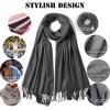 imageFURTALK Winter Scarf for Women Pashmina Shawl Wraps Cashmere Feel Warm Fashion Blanket Scarves GiftsGrey