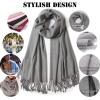 imageFURTALK Winter Scarf for Women Pashmina Shawl Wraps Cashmere Feel Warm Fashion Blanket Scarves GiftsLightgrey