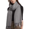 imageFURTALK Winter Scarf for Women Pashmina Shawl Wraps Cashmere Feel Warm Fashion Blanket Scarves GiftsLightgrey