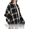 imageFURTALK Winter Scarf for Women Shawl Cashmere Feel Tassel Plaid Large Oversized Scarves WrapsBlack