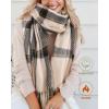 imageFURTALK Winter Scarf for Women Shawl Cashmere Feel Tassel Plaid Large Oversized Scarves WrapsDark Beige
