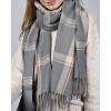 imageFURTALK Winter Scarf for Women Shawl Cashmere Feel Tassel Plaid Large Oversized Scarves WrapsGrey