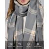 imageFURTALK Winter Scarf for Women Shawl Cashmere Feel Tassel Plaid Large Oversized Scarves WrapsGrey