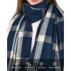 imageFURTALK Winter Scarf for Women Shawl Cashmere Feel Tassel Plaid Large Oversized Scarves WrapsNavy Blue