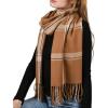 imageFURTALK Winter Scarf for Women Shawl Cashmere Feel Tassel Plaid Large Oversized Scarves WrapsPbrown