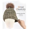 imageFURTALK Womens Winter Knitted Beanie Hat with Faux Fur Pom Warm Knit Skull Cap Beanie for WomenBlackDark Beige Mixed