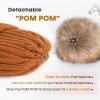 imageFURTALK Womens Winter Knitted Beanie Hat with Faux Fur Pom Warm Knit Skull Cap Beanie for WomenCaramel