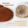 imageFURTALK Womens Winter Knitted Beanie Hat with Faux Fur Pom Warm Knit Skull Cap Beanie for WomenDark Orange