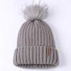 imageFURTALK Womens Winter Knitted Beanie Hat with Faux Fur Pom Warm Knit Skull Cap Beanie for WomenFog Gray