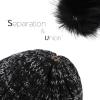 imageFURTALK Womens Winter Knitted Beanie Hat with Faux Fur Pom Warm Knit Skull Cap Beanie for WomenMixed Black With Black Pom