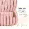 imageFURTALK Womens Winter Knitted Beanie Hat with Faux Fur Pom Warm Knit Skull Cap Beanie for WomenPink