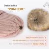 imageFURTALK Womens Winter Knitted Beanie Hat with Faux Fur Pom Warm Knit Skull Cap Beanie for WomenPink